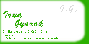 irma gyorok business card
